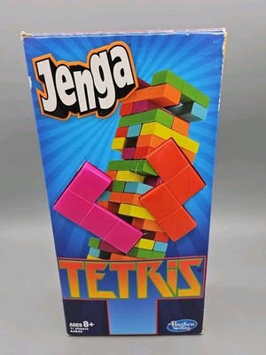 Jenga Tetris COMPLETE Hasbro Gaming 2012 Tower Building Game Neon Blocks