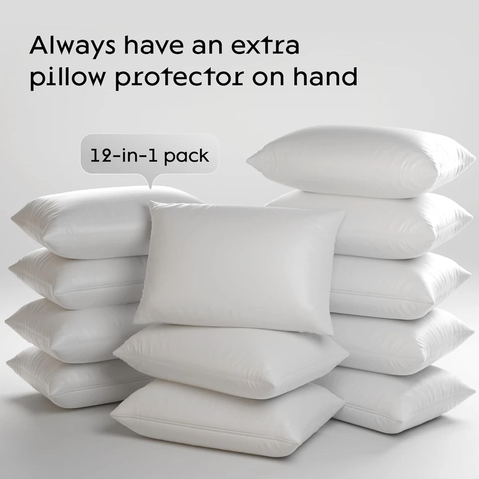 Pacote com 4 protetores de travesseiro à prova d'água Niagara Queen 20X30 polegadas zíper liso pré - Imagem 2 de 4