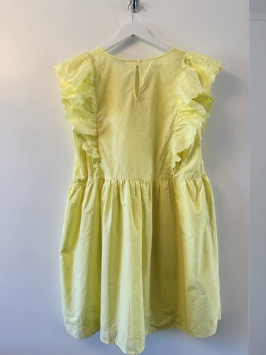 F&F Yellow Broderie Anglaise Cotton knee Length Summer Holiday Dress Size 16. - Picture 4 of 9