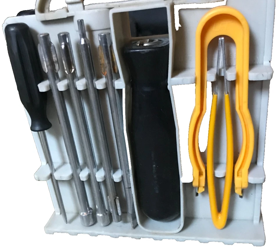 12pc Hand Tool Kit Set Case Portable box Gray/Screw-Nut Drivers/ Tweezer/Puller - Image 2 of 4