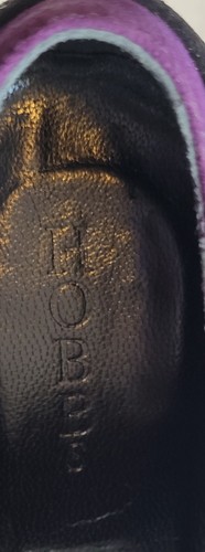 Zapatos de tacón alto Hobbs vintage para dama púrpura negro gamuza cuero correa elástica - Imagen 12 de 15