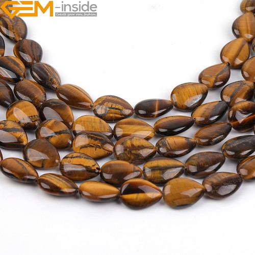 8-10mm Tiger's Eye Teardrop Beads 15" Natural Gemstone Diy Craft Gift Jewellery - Picture 34 of 39