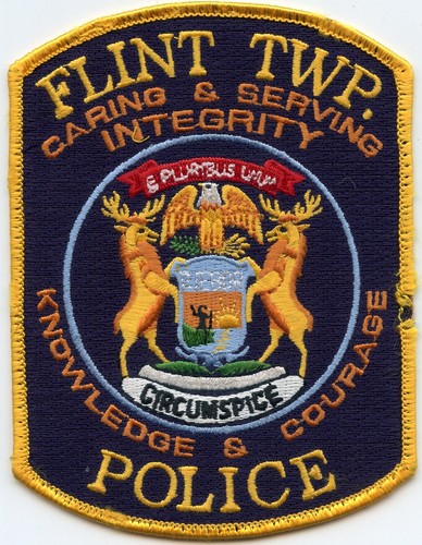 FLINT TOWNSHIP MICHIGAN POLICE damaged POLICE PATCH