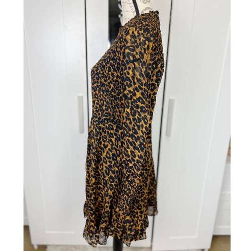 Whistles Neu mit Etikett klassisches Leopardenmuster gerafftes Langarm-Minikleid Größe 10 - Bild 7 von 13
