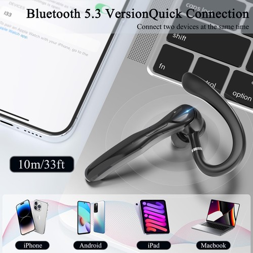 Bluetooth Headset, Wireless Bluetooth Earpiece with 400mAh Charging Case 55 H... - Picture 7 of 7