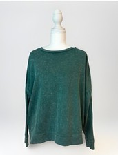 Colsie Oversized Mineral Wash Sweatshirt Green Pullover Crew Neck Size Medium