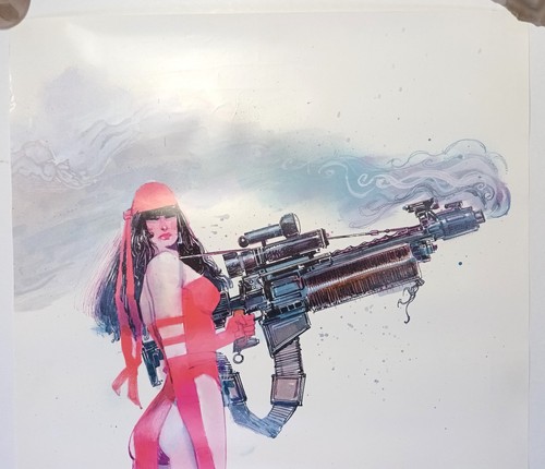 ELEKTRA: ASSASSIN BILL SIENKIEWICZ POSTER. 86CM X 56CM MARVEL PRESS 1989 GOOD - Bild 2 von 5