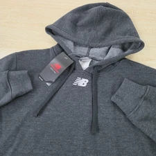 NEW Men's Small S New Balance Essentials Center Logo Gray Pullover Hoodie Jacket