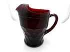 Vintage Anchor Hocking Glass Ruby Red Georgian Pitcher 8.5" Tall