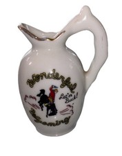 Wonderful Wyoming Shot Glass Rx Vintage Leter? Buck! Porcelain Pitcher