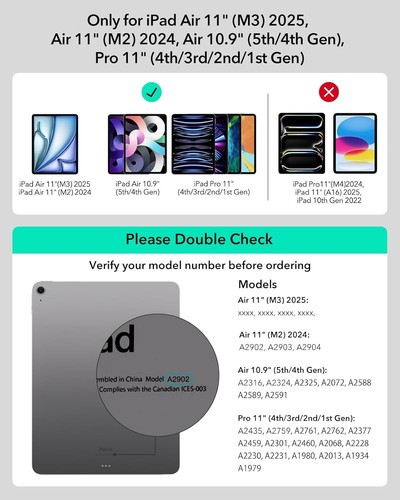 ESR Ascend Keyboard Case for iPad Air 11" (M3/M2, 2025/2024) & iPad Pro 11 - Picture 2 of 8