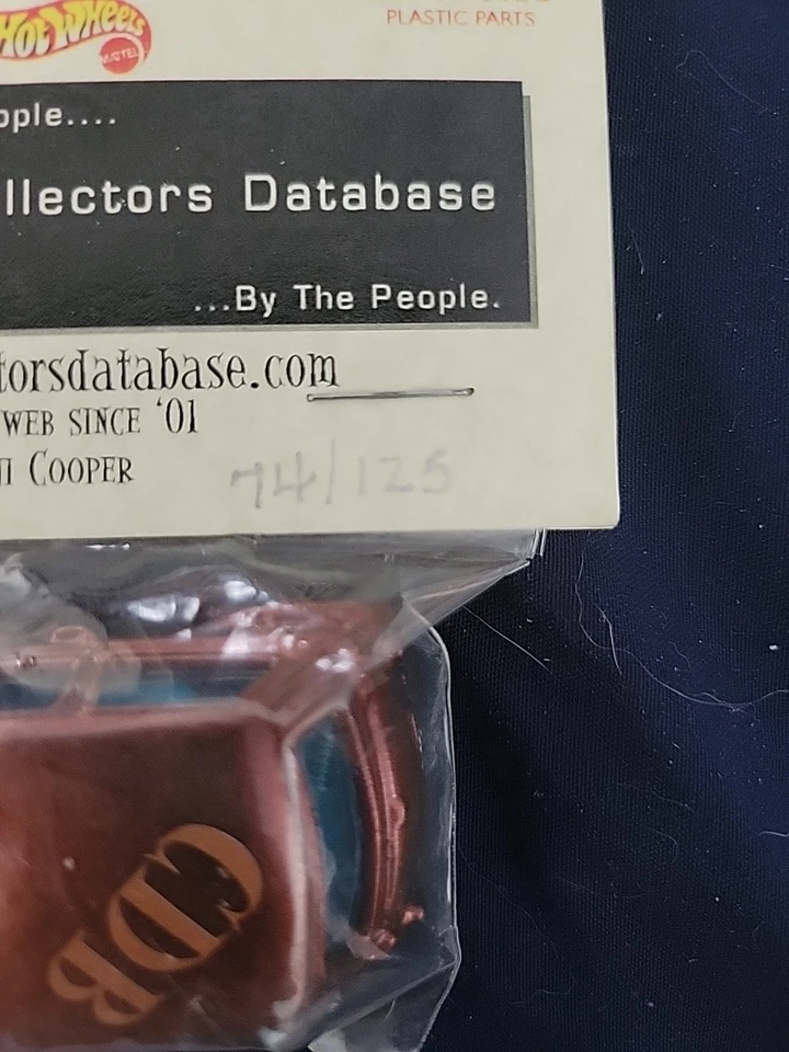 hot wheels 2001 mini cooper collectors database number 74 of 125 special edition - Image 2 of 3
