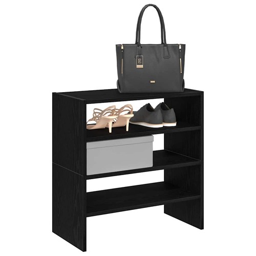 Schuhregale 2 Stück stapelbar Schwarze Eiche 60x30x30,5 cm vidaXL