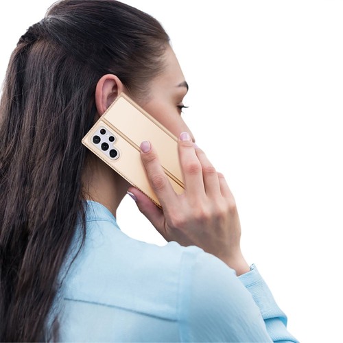 Dux Ducis Skin Pro kabura etui pokrowiec z klapką Samsung Galaxy S22 Ultra złoty - Zdjęcie 10 z 12