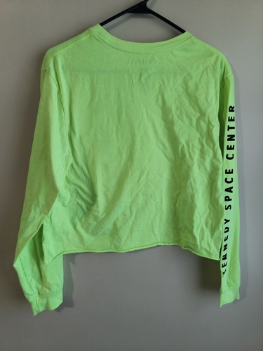 NASA Kennedy Space Center Bright Neon Long Sleeve T-Shirt Crop Size XL - Picture 5 of 5