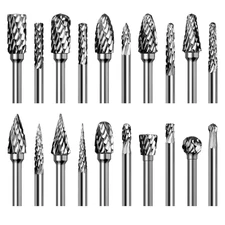 20Pcs Carbide Burr Bits for Dremel Tool Accessories, 1/8" Shank Rotary Tool Bits