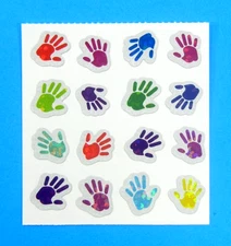 Prismatic Colorful Hand Prints Sandylion Sticker Mod Sheet 2"x 2"