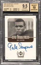 1999 UPPER DECK CENTURY LEGENDS EPIC SIGNATURES #GS GALE SAYERS BGS 9.5 AUTO 10