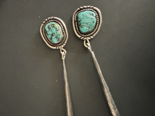 Navajo ~ Sterling / Turquoise  Bolo and Tips ~ Signed B - Picture 4 of 7