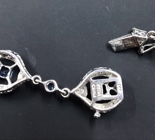 14K Victoria Wieck Sapphire & Diamond Vintage-Style Bracelet - Picture 6 of 9