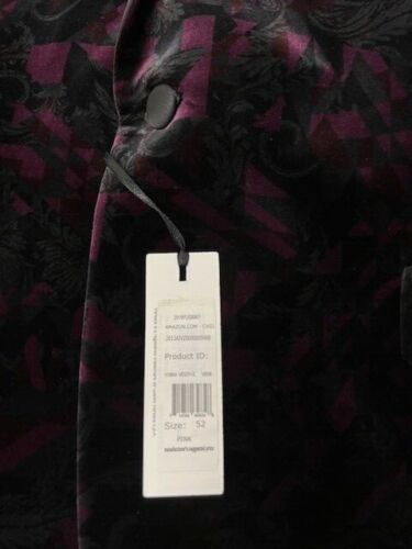 Versace Collection Men's Special One-Botton Velvet Jacket, Pink, 52R EU/ 42R US - Picture 3 of 8