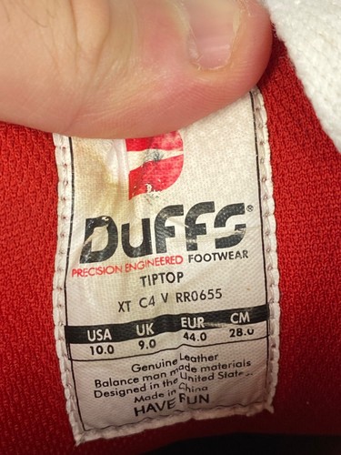 Duffs Vintage Men’s Hi Top Skate Shoes Rare US10 Size 44 Red - Picture 7 of 11