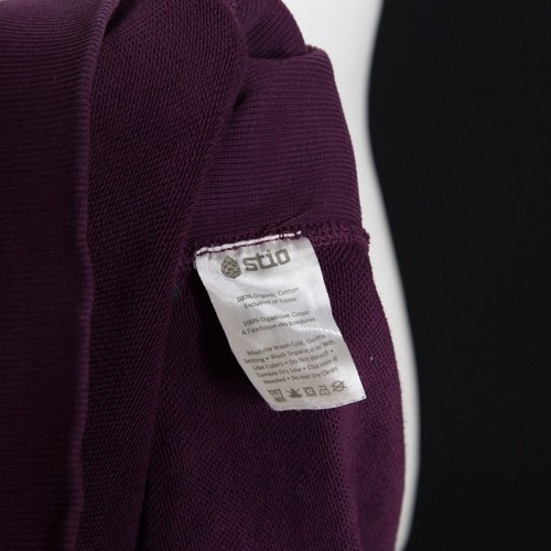 Suéter suéter con capucha de felpa francesa púrpura Stio para hombre talla grande - Imagen 8 de 8