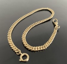 Vtg Gold Plated Pocket Watch Fob Vest 4mm Wide Chain 13  