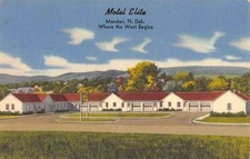 Mandan North Dakota Motel Elite Street View Antique Postcard K53159