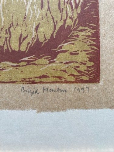 Vintage Brigid Moreton Lino Cut Print Sheep With Lamb - 1/16 Signed Framed - Picture 4 of 13