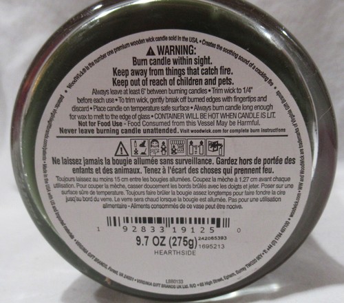 Yankee WoodWick Hourglass Candle Jar 9.7 oz HEARTHSIDE TRILOGY crackles as burns - Picture 5 of 5