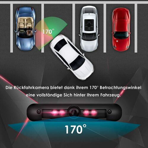 Auto Rückfahrkamera Kennzeichen LED 170° IR Einparkhilfe Nummernschild Halter DE - Bild 2 von 17
