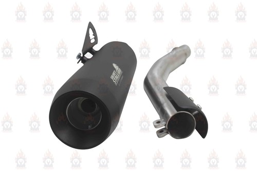 STALLION OUTLANDER BLACK EXHAUST "WITH MID PIPE FIT FOR ROYAL ENFIELD BEAR 650" - Bild 4 von 6