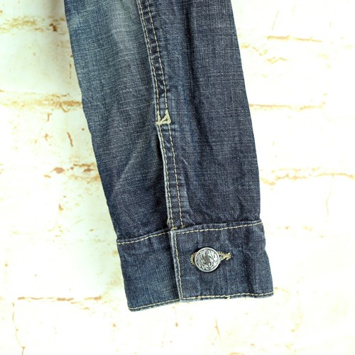 Chaqueta Bulldog Vintage Años 90 Para Mujer M Azul Denim Camionero Crop Algodón De Colección Hecha en EE. UU. - Imagen 11 de 14
