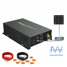 2500W Pure Sine Wave Power Inverter 12V to 110V 220V Remote Switch Car Motor