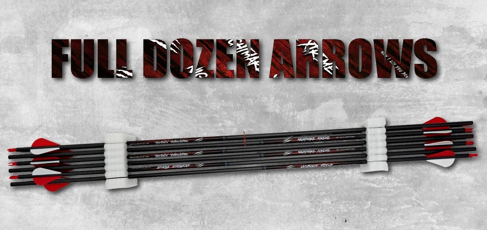 NIGHTMARE XTREME 300 350 500 flecha lombada pacote com 12 dúzias flechadas CORTE PERSONALIZADO - Imagem 3 de 4