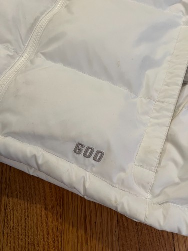 VTG The North Face 600 Down Puffer Nuptse Vest Girl's Size XL White Retro96 - Picture 5 of 22