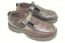 FADED GLORY women or girl Mary Jane style shoe size 6.5 M leather Upper brown  