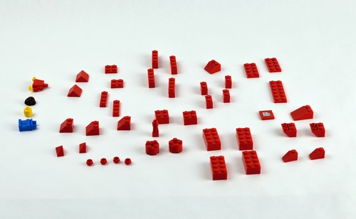 Lego Replacement Full Red Brick Set Plus Full Man MiniFig Parts 2010 Creationary - Picture 3 of 9
