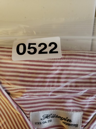 HUSEYIN Camicia Uomo Elegante Rosso/Bianco/XL Manica Lunga per Polsini - Foto 18 di 18