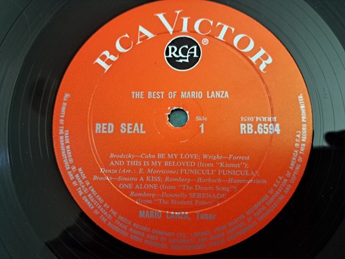 The Best Of Mario Lanza - LP/Record - RCA Victor Red Seal – RB 6594 - UK - 1964 - Picture 3 of 4