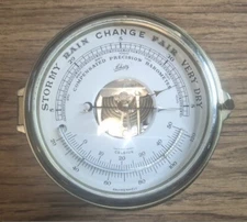 VINTAGE SCHATZ COMPENSATED PRECISION BRASS BAROMETER & THERMOMETER - WEST GERMAN