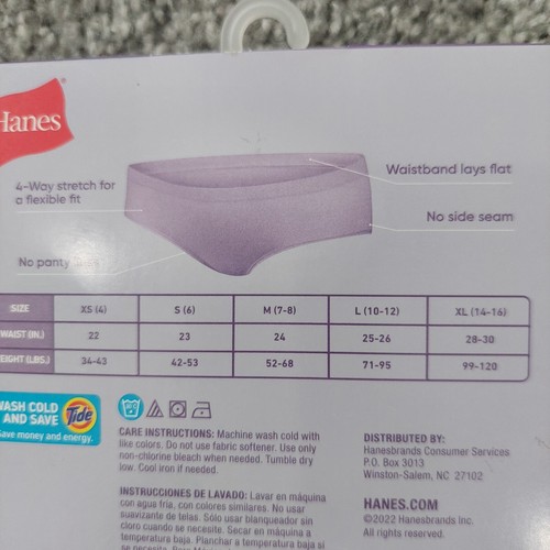 Hanes Girls' hipster underwear 4 pack Small seamless comfort breathable smooth - Picture 6 of 7
