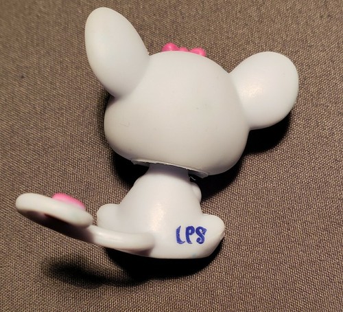 Littlest Pet Shop LPS #1560 Grey Rat Mouse with purple ears and green eyes - Picture 4 of 8