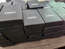  OFFICIAL EMPTY BLACK ZIPPO LIGHTER BOX ...( 5 Boxes )