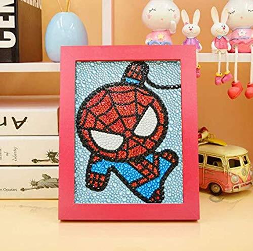 Kit pittura diamanti scintillante Spiderman 5D per bambini - completo di cornice in legno - Foto 2 di 4