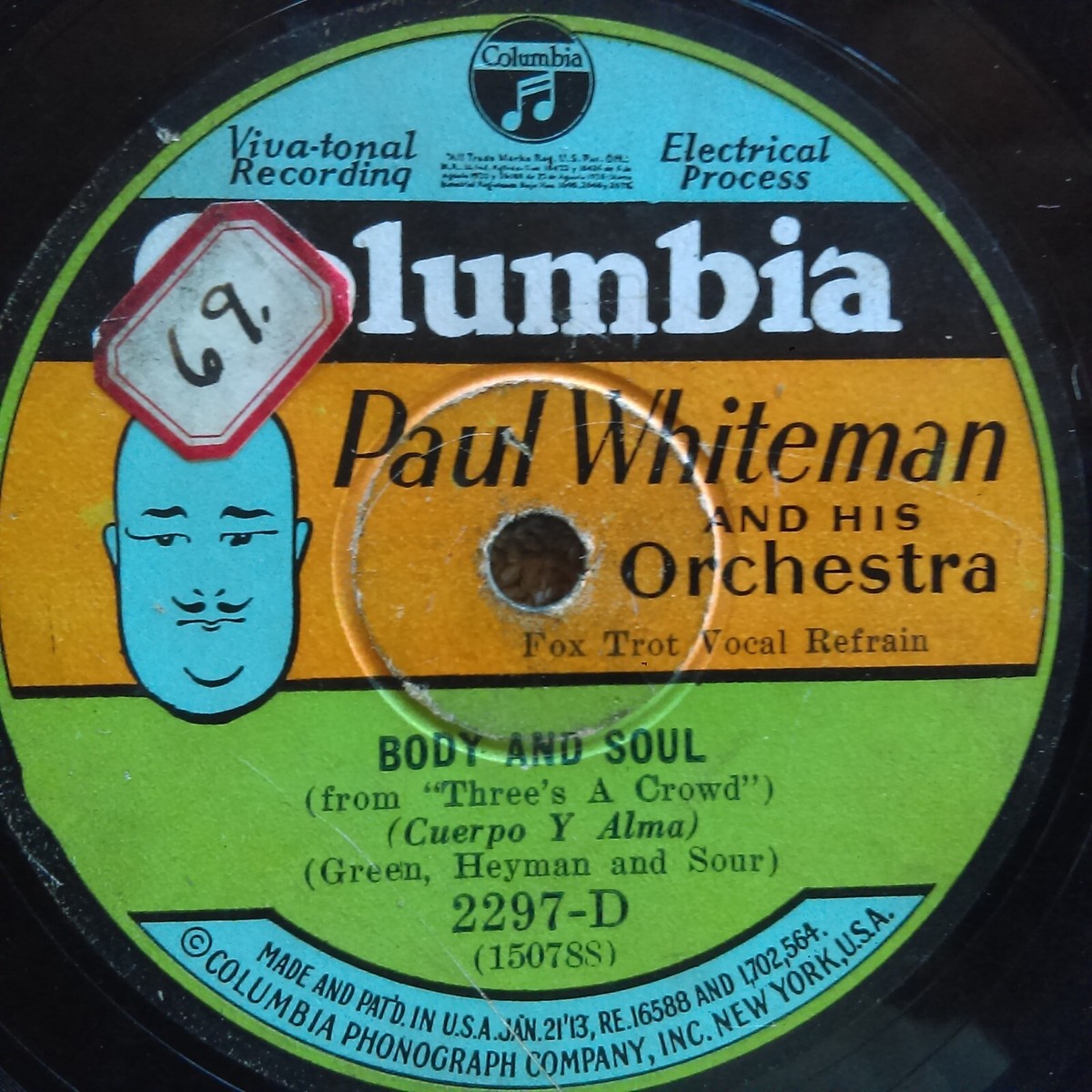 78 rpm Columbia 2297, Paul Whiteman (Potato Head), Body and