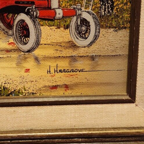 H Hargrove Print of Farm Life and Tractor Framed and Matted 15.5 x 14.5 x 1.5 in - Picture 8 of 14