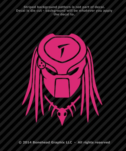 Predator Mask Inspired XL Vinyl Decal Window Sticker - 25 Colors - Picture 20 of 27