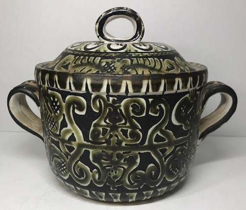 Rare Grande Marmite Vintage André Horellou Keraluc H 17,5 L 23 l 17,5 Cm - Foto 3 di 9